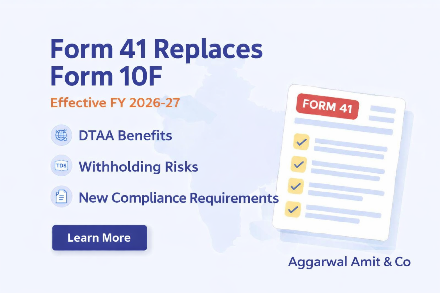 Form 41 Replaces Form 10F | DTAA Compliance India 2026